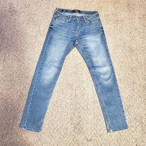 HOLLISTER SKINNY EPIC FLEX JEANS LIGHT WASH FADED MID-RISE STRAIGHT LEG SIZE 26 - Picture 2 of 6